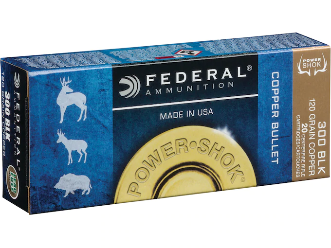 Federal-Power-Shok-Ammunition-300-AAC-Blackout-120-Grain-Copper-Hollow-Point-Lead-Free-Box-of-20-