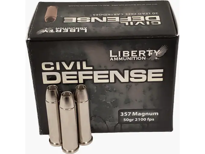 Liberty-Civil-Defense-Ammunition-357-Magnum-50-Grain-Fragmenting-Hollow-Point-Lead-Free-Box-of-20-