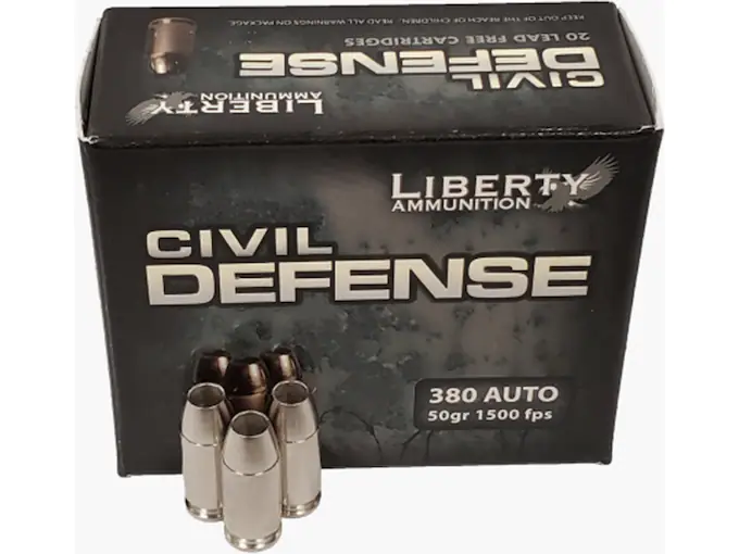 Liberty-Civil-Defense-Ammunition-380-ACP-50-Grain-Fragmenting-Hollow-Point-Lead-Free-Box-of-20-