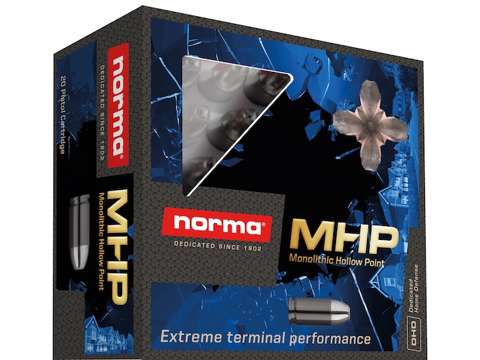 Norma-Home-Defense-MHP-Ammunition-380-ACP-85-Grain-Solid-Hollow-Point-Lead-Free-Box-of-20-