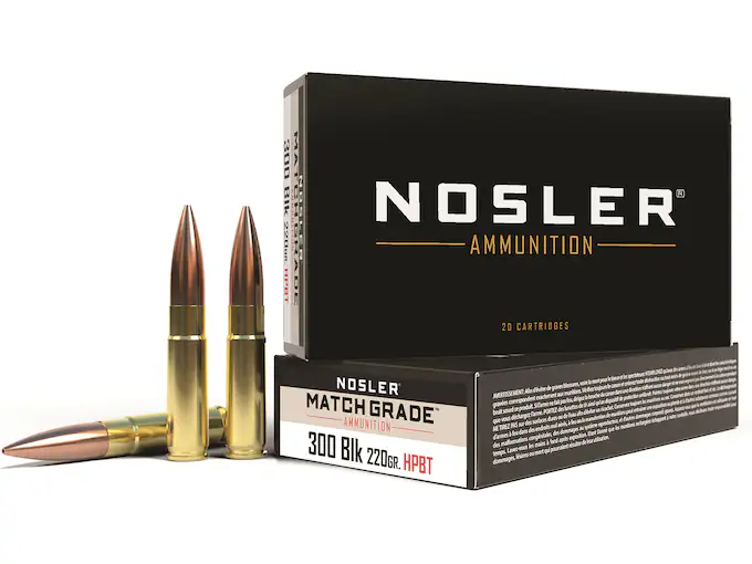 Nosler-Match-Grade-Ammunition-300-AAC-Blackout-Subsonic-220-Grain-Custom-Competition-Hollow-Point-Boat-Tail-Box-of-20-