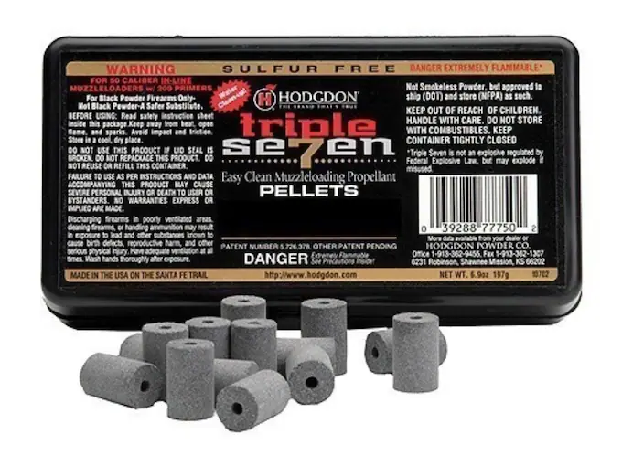 hodgdon triple seven black powder substitute 50 caliber magnum 60 grain pellets package of 50